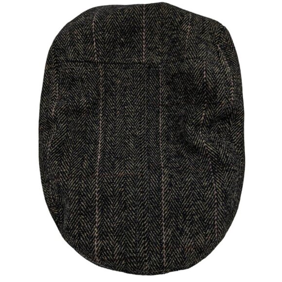 Dockers Flat Cap Mens Small Medium Brown Plaid Wool Blend Driver Newsboy Cabbie - Picture 5 of 7